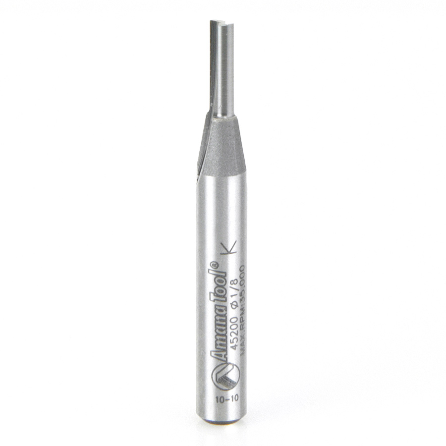 Amana Tool 45200 Solid Carbide Cutting Edge Straight Plunge High Production 1/8 Dia x 7/16 x 1/4 Inch Shank