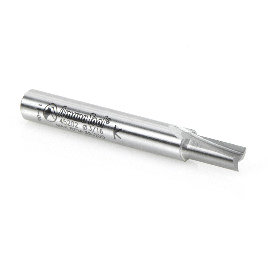 Amana Tool 45202 Solid Carbide Cutting Edge Straight Plunge High Production 3/16 Dia x 7/16 x 1/4 Inch Shank