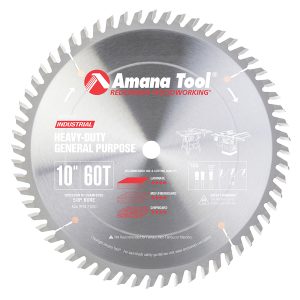 Amana Tool 610601 Carbide Tipped Heavy Duty General Purpose 10 Inch Dia x 60T TCG, 10 Deg, 5/8 Bore