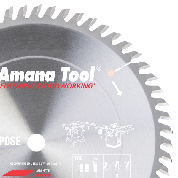 Amana Tool 610601 Carbide Tipped Heavy Duty General Purpose 10 Inch Dia x 60T TCG, 10 Deg, 5/8 Bore