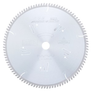 Amana Tool MD12-106 Carbide Tipped Heavy-Duty Miter/Double Miter 12 Inch Dia x 100T 4+1, -5 Deg, 1 Inch Bore Circular Saw Blade