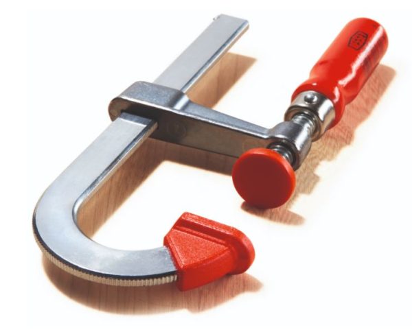 Bessey Clamp, woodworking, F-style, zinc jaws, swivel pads, 2 In. x 8 In., 330 lb LMU