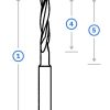 SHAPER 6mm x 30mm Up Spiral Flat Router Bit SF1-8-6F3