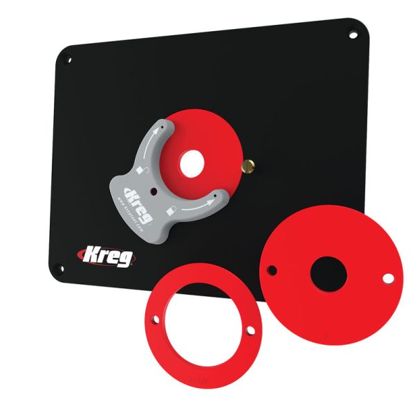 KREG Precision Router Table Insert Plate w/ Level-Loc Rings (predrilled for Bosch & Porter Cable) PRS4036